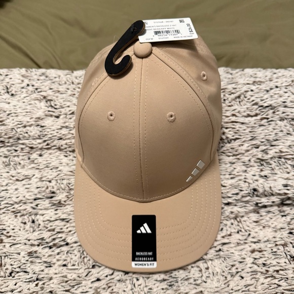 Adidas Tan Hat NWT Woman’s One Size Ponytail Hat Beige Backless Hat Retail $26 - Picture 1 of 11